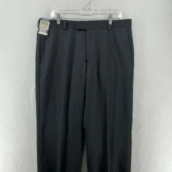 Kenneth Cole Reaction Dress Pants Men Sz 36Wx30L Dark Gray Slacks Textured Stria - Picture 6 of 12